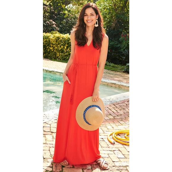 Matilda Jane Daydream In The Breeze Orange Maxi Dress with Pockets Size Large - Picture 2 of 16